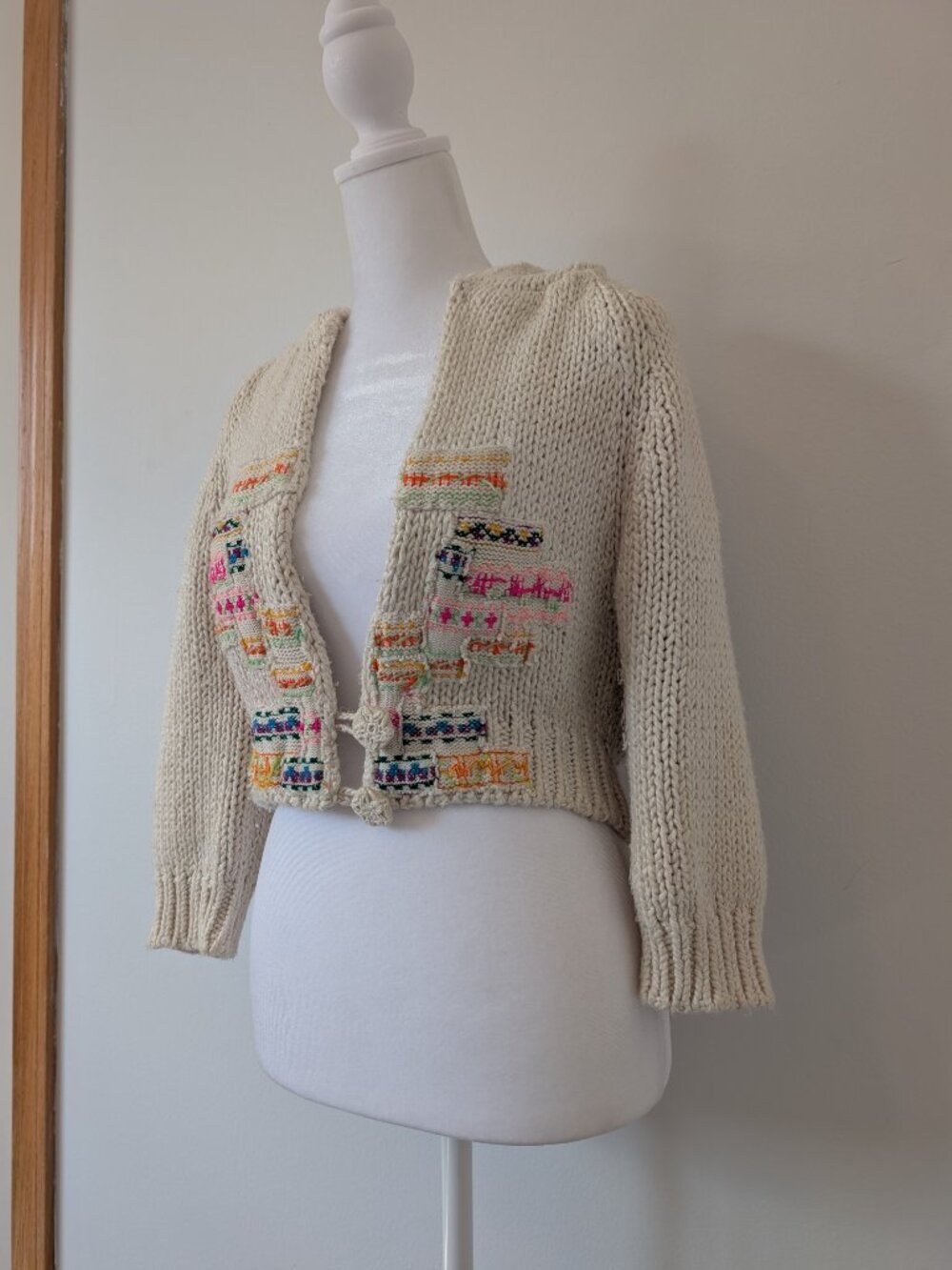 free people colorful crop knit cardigan ASO miley stewart hannah montana (small) - Picture 4 of 9